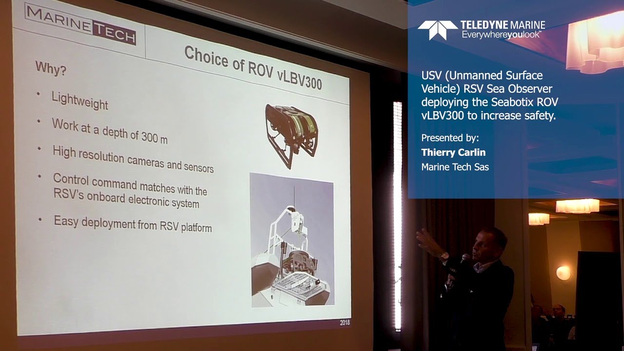 USV Unmanned Surface Vehicle RSV Sea Observer deploying a Seabotix ROV vLBV300 to increase saf...jpg