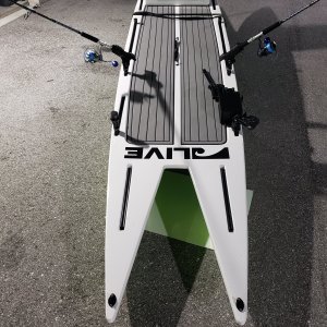 Catamaran Paddle Board Fishing on L4Expedition by Live Watersports Gear